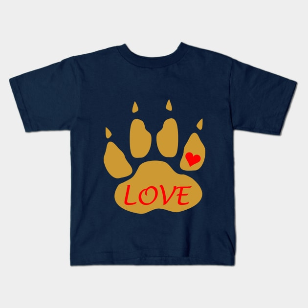 Love Paw Kids T-Shirt by BeAwesomeApparel